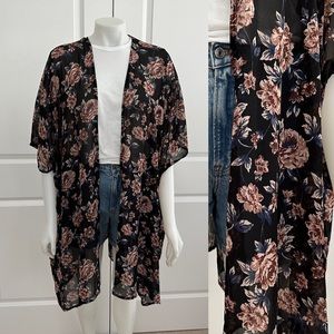Floral Spring Kimono - Boho Duster Cardigan / Shawl